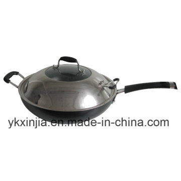 Cookware Aluminum Non-Stick Wok Kitchenware with Stainless Steel Cover